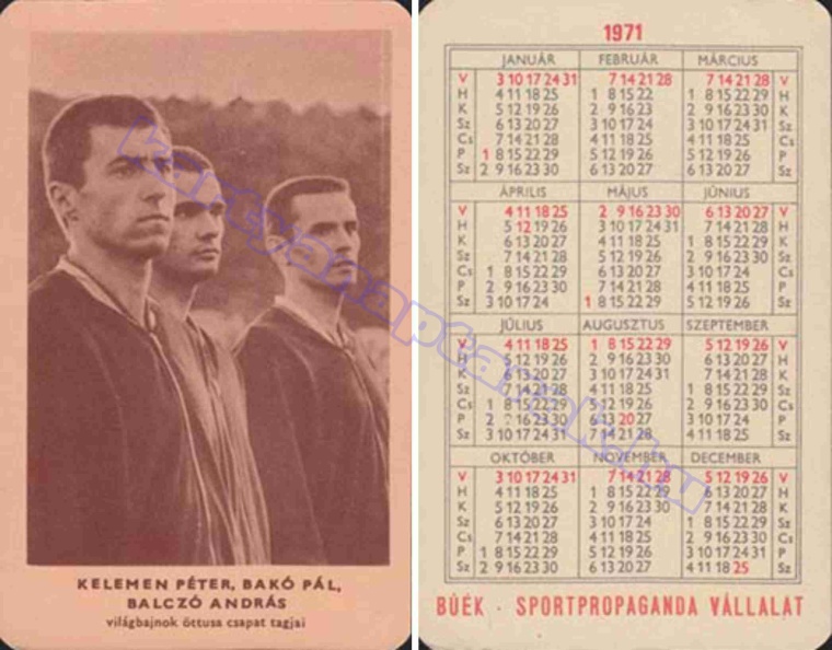 KELEMEN PÉTER BAKÓ PÁL BALCZÓ ANDRÁS VILÁGBAJNOK ÖTTUSA CSAPAT TAGJAI 1971_0537.jpg