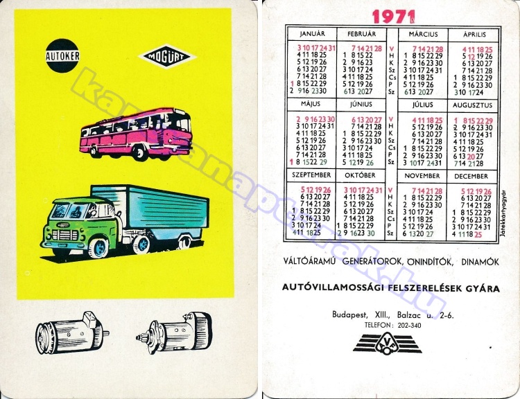 AUTÓKER MOGÜRT VÁLTÓÁRAMÚ GENERÁTOROK, ÖNINDÍTÓK, DINAMÓK AUTÓVILLAMOSSÁGI FELSZERELÉSEK GYÁRA AVF 1971_0588.jpg